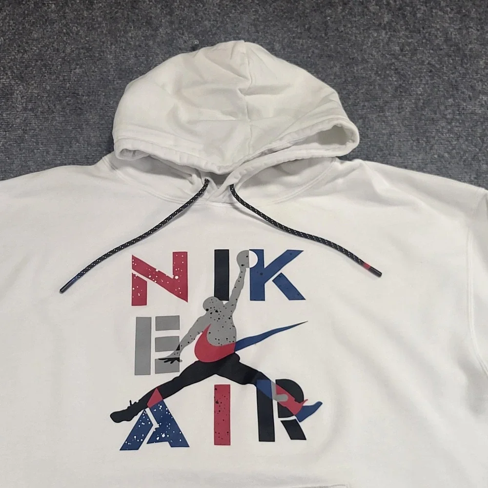 Nike Air Jordan Legacy AJ4 IV 4 What The Retro Hoodie White Cement Blue Size 3XL - Picture 4 of 13